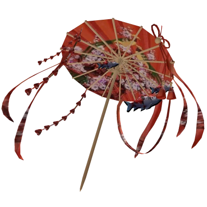 japanese koi windy umbrella in red
