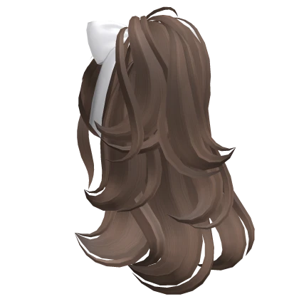 Long Swirly Ponytail w/ Christmas Bow (Brown)