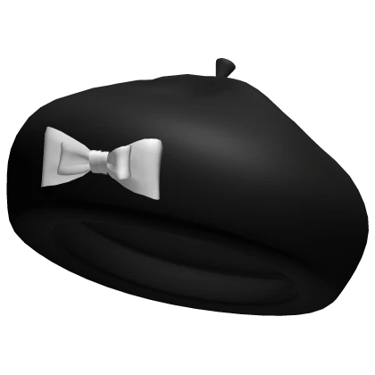 Beret Black Bow Preppy Cutesy French Hat Dolly
