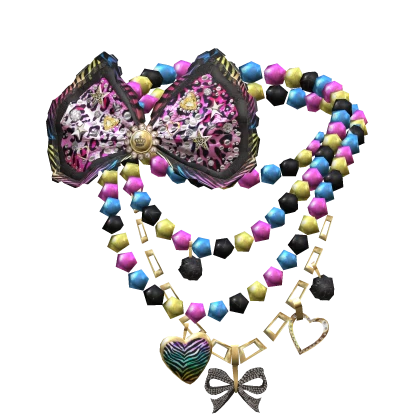 Gyaru Hime Agejo Kawaii Bow necklace Scene Leopard