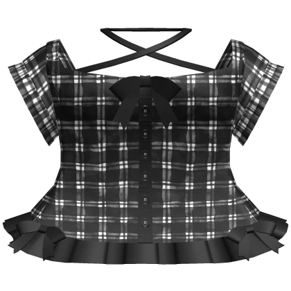 🤍 pretty in plaid frilly dollette dress black