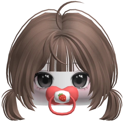Strawberry Pacifier Pigtail Hair 🍓