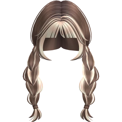 Braided Pigtails Hair (Brown with Blonde)