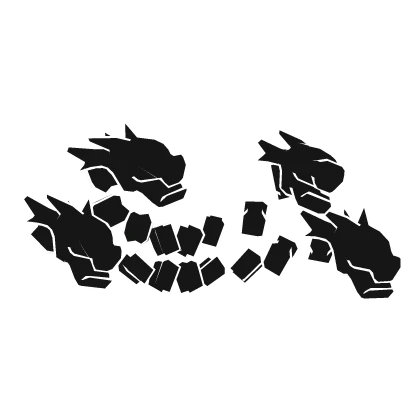 Black Cartoony Dragon Heads