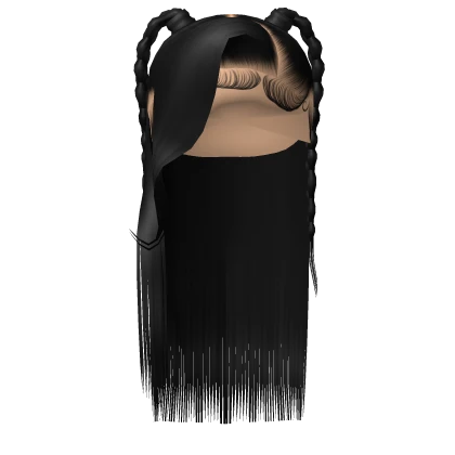⚜️• Side Part W/ Braids (Black)
