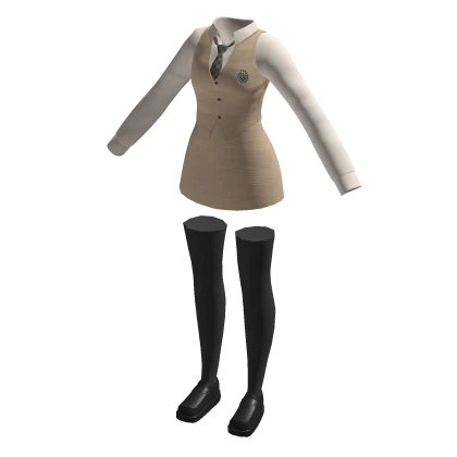 🍀School Uniform Outfit (Beige)