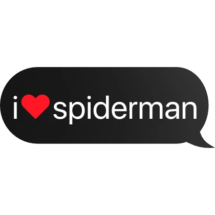 i heart spiderman text