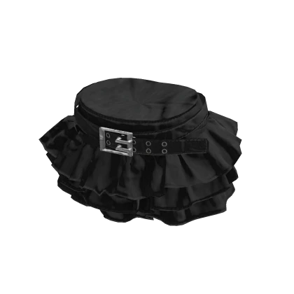 💜 Lace Ruffle Mini Skirt_Black