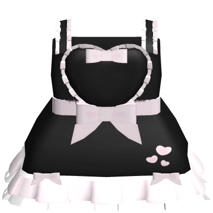 ♡ FREE : kawaii black valentines baby doll dress