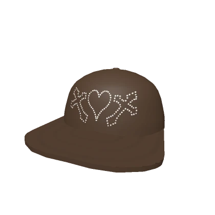 Y2K Grunge Cap Crosses Brown