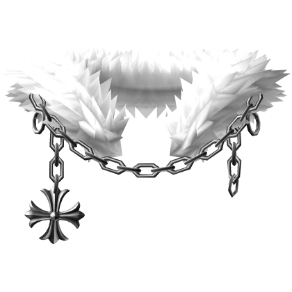 White Light Chained Chrome Pendant Neck Fur