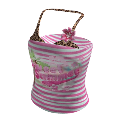 Tropical Sweet Summer Gyaru Tube Top in Pink