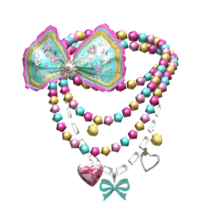 Gyaru Hime Kawaii Bow necklace Pink Yellow Blue