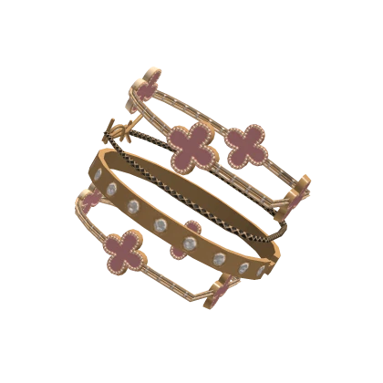 PBR Luxury Shiny Stacked Bracelet Gold Pink