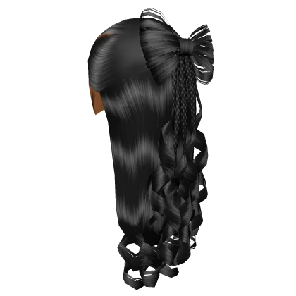 Christmas Bow Half Updo [Black]