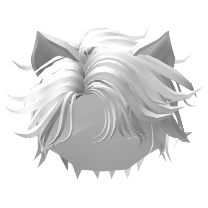 🍀Cat  Ears Messy Hair (White)