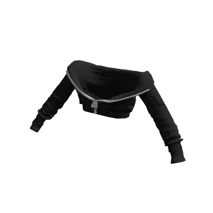 Zipper Crop Jacket Black