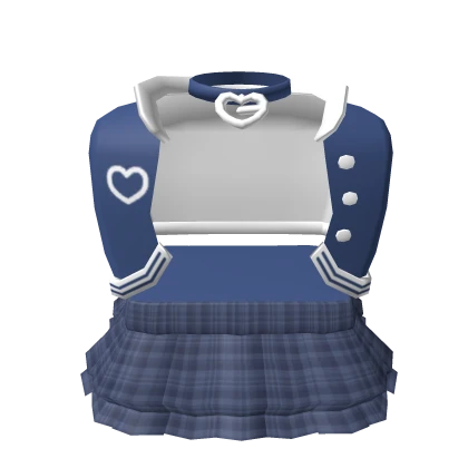 💟3.0 Dark Blue mini baseball jacket with skirt