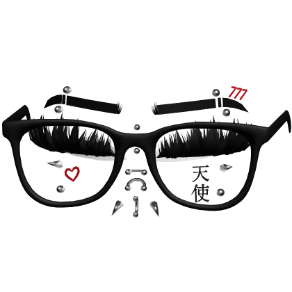 ♡ punk lashes w glasses + piercings + tattoos