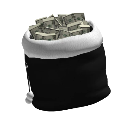 Christmas Santa Bag Money Black