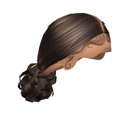 Tied Low Messy Bun Brown