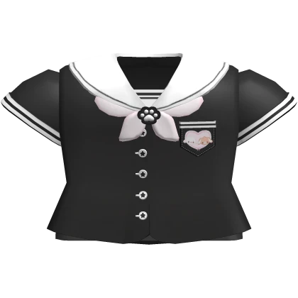 ♡ : kawaii black + pink bunny school top