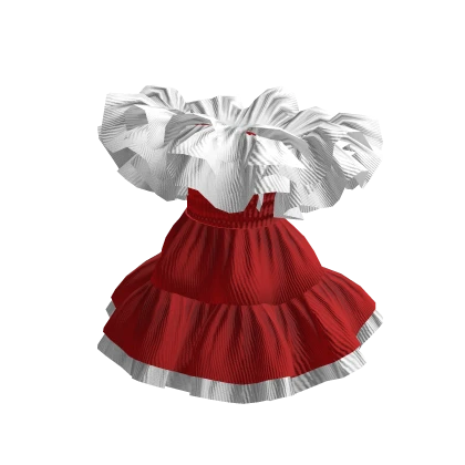 White Ruff Red Dress Christmas Valentines Holidays