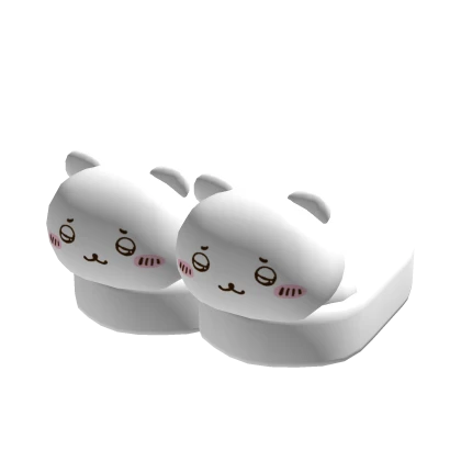  𖹭 : kawaii white chiikawa bear slippers