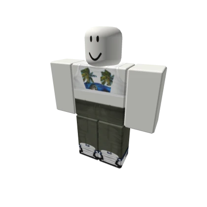 white vest w/ green cargo pants
