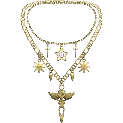 Gold Angel Pendant Layered Necklace 3.0