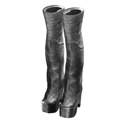 Rick Leather Boot Heels (Silver)