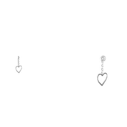 Silver Heart Chain Earrings