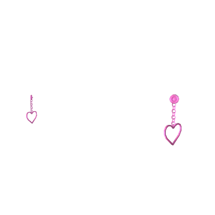 Pink Heart Chain Earrings