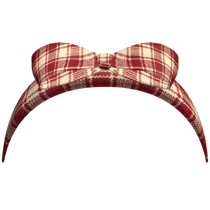 Igari Red Plaid Headband Bow