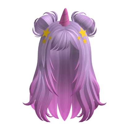Purple Long Wavy Unicorn Hair w/ Stars - RBC