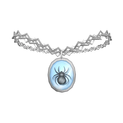 Glass Spider Necklace - 1.0 silver