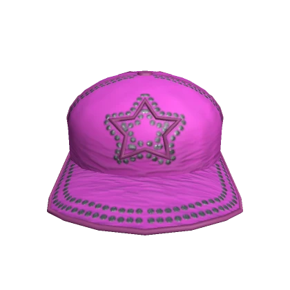 Front-Facing Rhinestone Hat [Bright Pink]