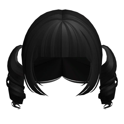 ♡ :  baby curly small pigtails in black