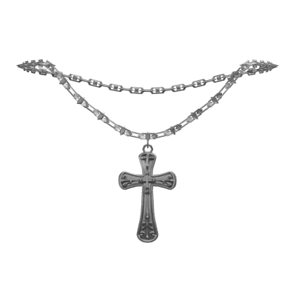 ♰ : 1.0 / r6 silver cross pendant chain necklace