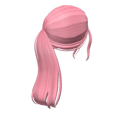 Aesthetic Fluffy Ponytail In Pink