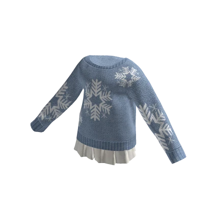 🍀Offshoulder Winter Sweater w Skirt (Blue)