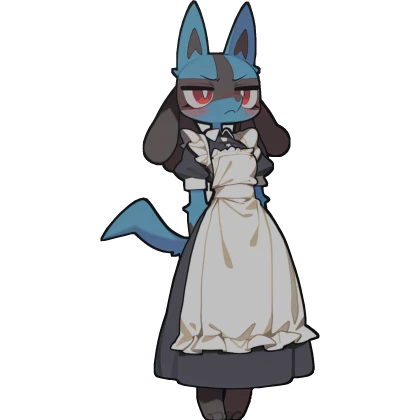 Furry Lucario Cute Maid Companion Cutout