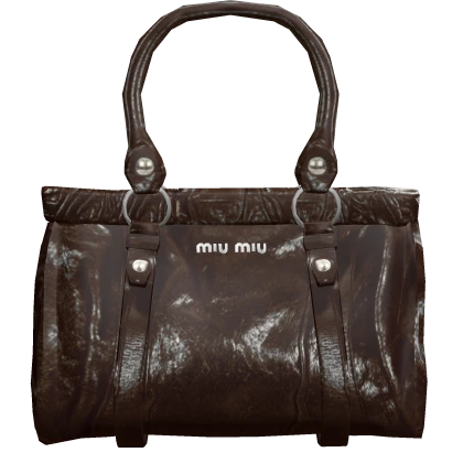Miu Brown Vintage Chic Moto City Shoulder Bag