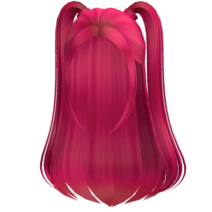 Mira Half Up Half Down Long Pigtails in Hot Cherry