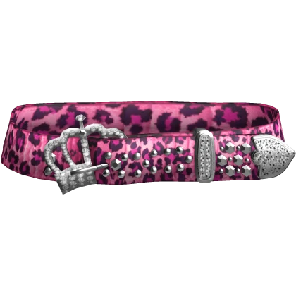 Y2k Rhinestone Mcbling Scene Pink Leopard Belt 0.3