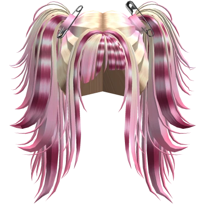 Blonde Pink Scene Emo Spiky Messy Pigtails