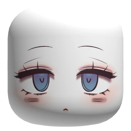 Cute Tired Chibi Face w/ Blue Eyes Retro Colors