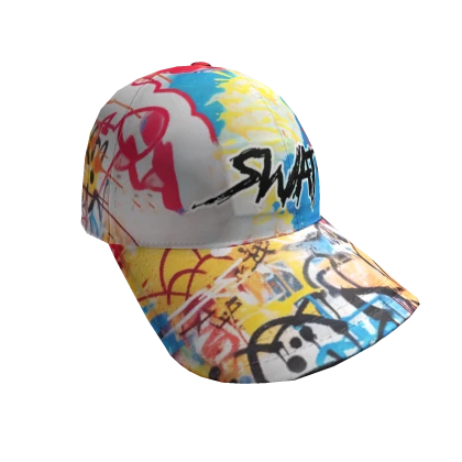 sideswept graffiti swat punk cap (fits hair)