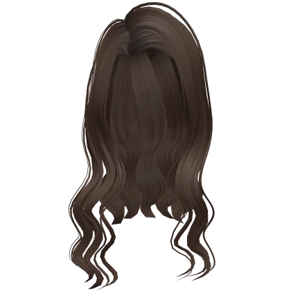 Dark Brown Long Curly Side Part Beach Waves Hair