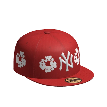 Red NYC Denim Tears Fitted Cap